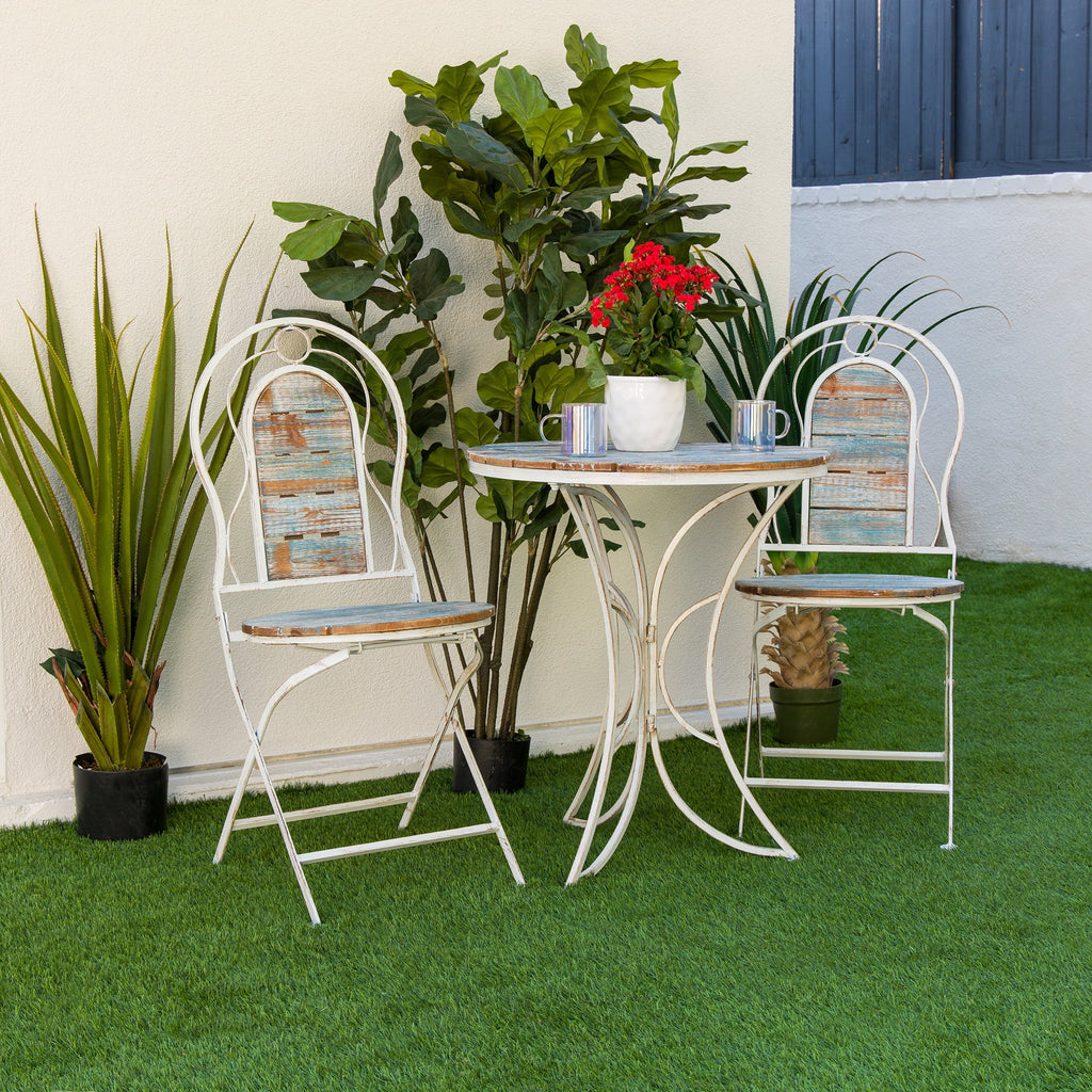3-Piece Steel and Wood Bistro Set K47816