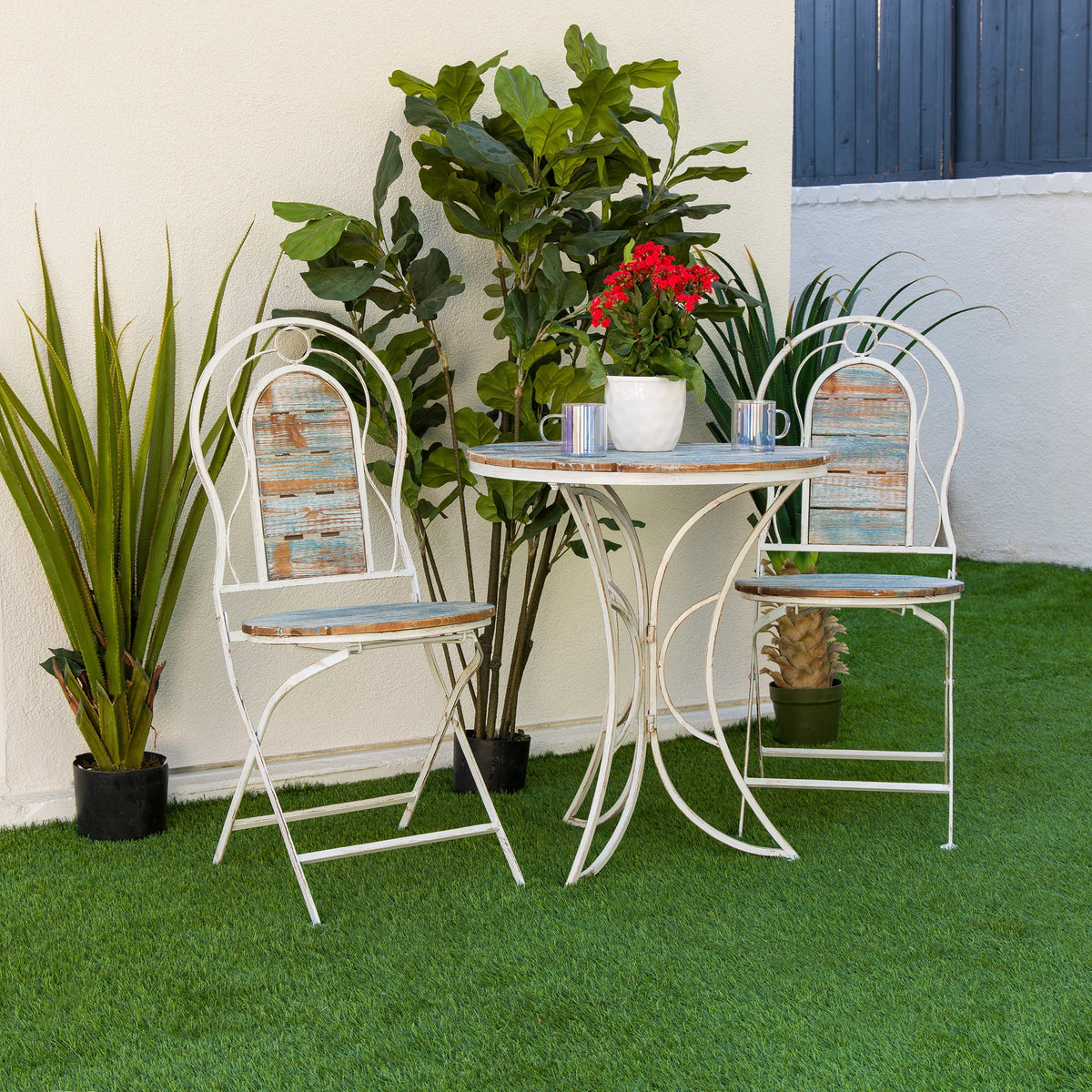 3-Piece Steel and Wood Bistro Set K47816