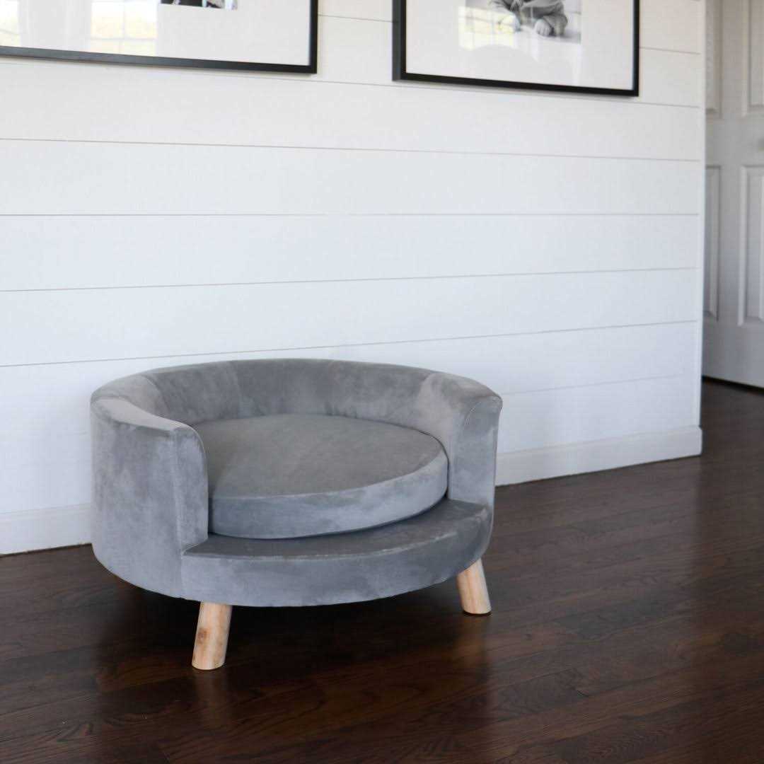 28-in. Faux-Velvet Circular Pet Bed E154