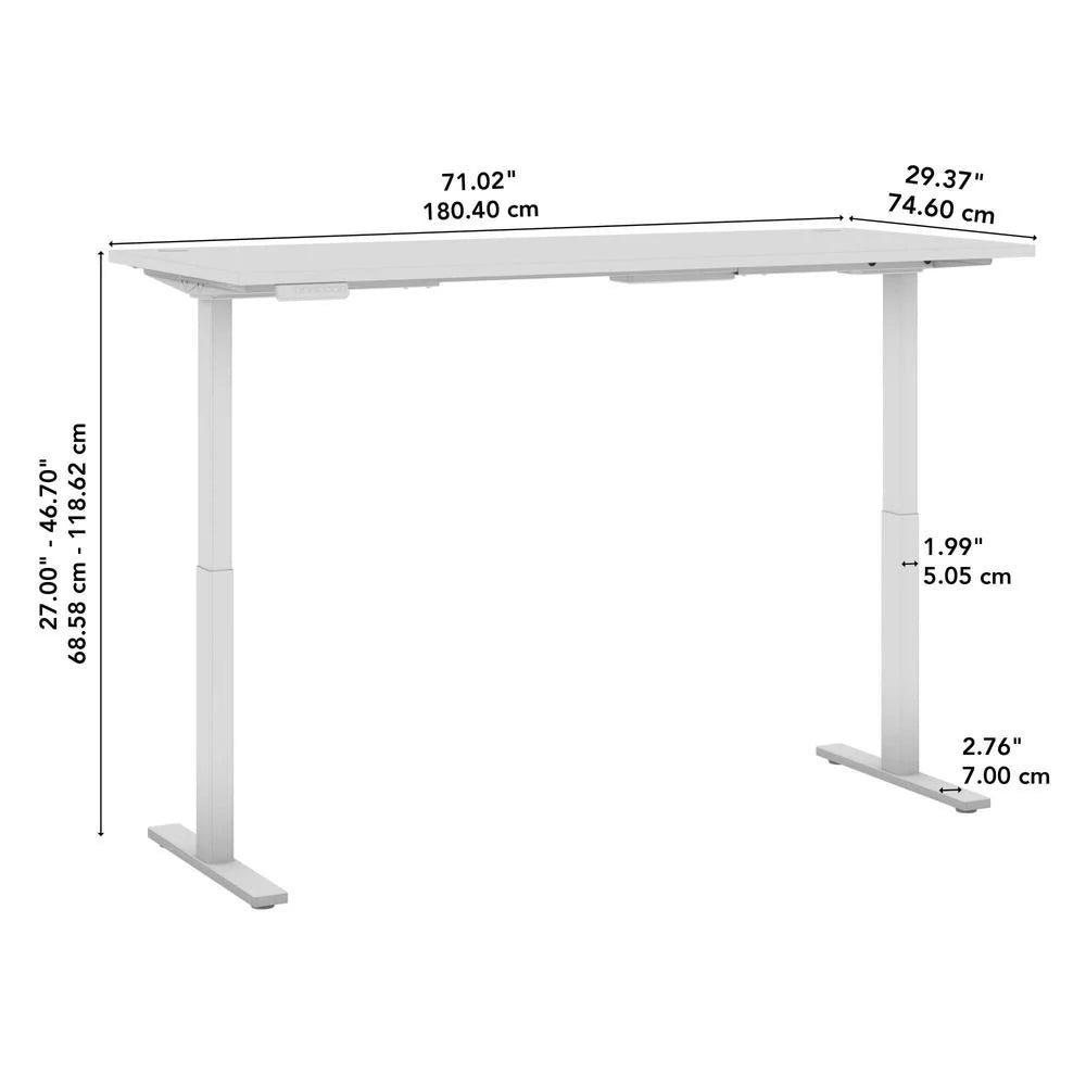 72W Adjustable Standing Desk in Natural Elm J19821