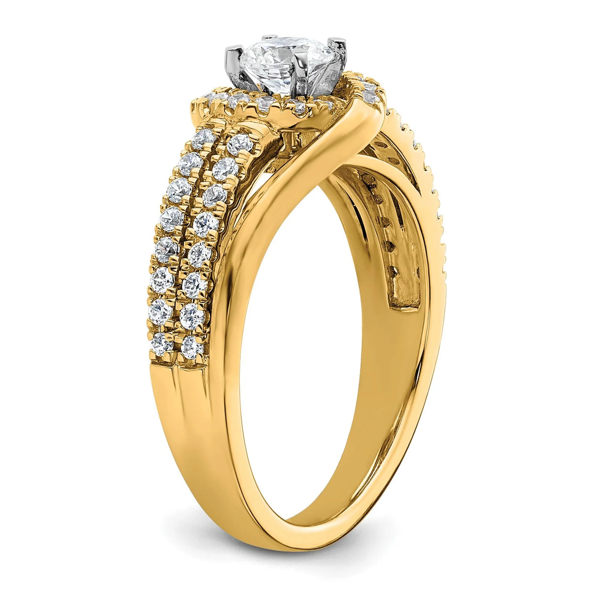 14k Yellow Gold Solitaire Lab Grown Diamond Engagement Ring I7611