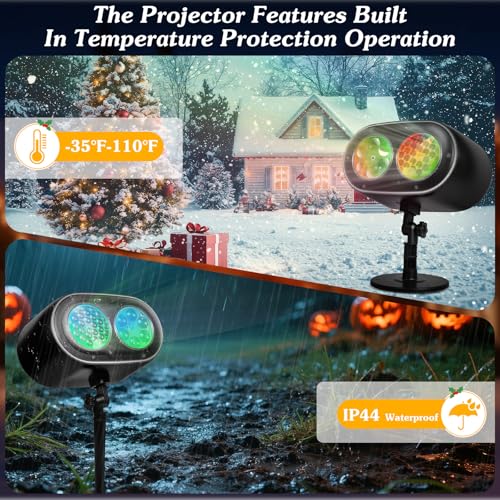 Halloween Projector Lights with 19 HD 3D Ocean Wave Effects X486
