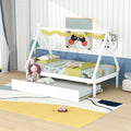 Twin Wood Tent Floor Bed with Trundle T304307