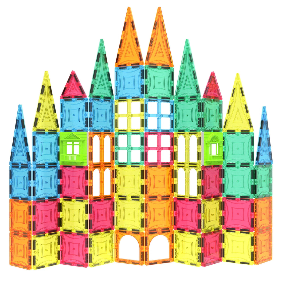 100 Piece Magnet Tiles Set with Clickins and Windows G205717
