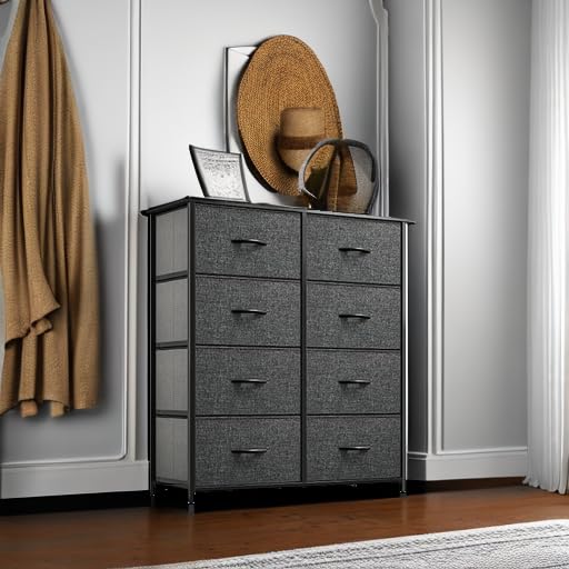 Black 8 Drawer Fabric Dresser G14529