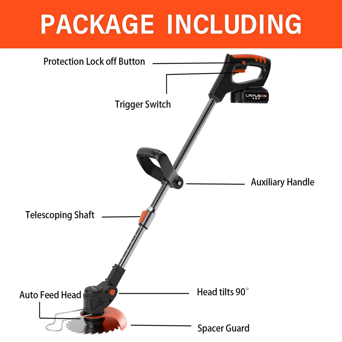Cordless String Trimmer & Edger with Battery and Charger L168
