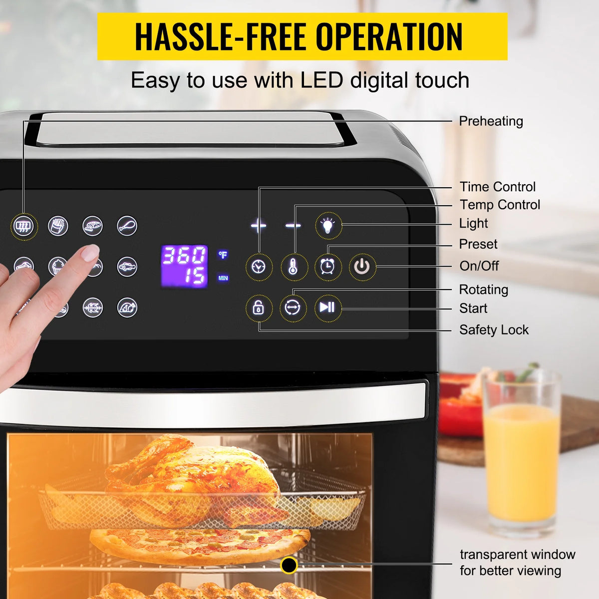 13QT 1700W Convection Toaster Pizza Oven J833721